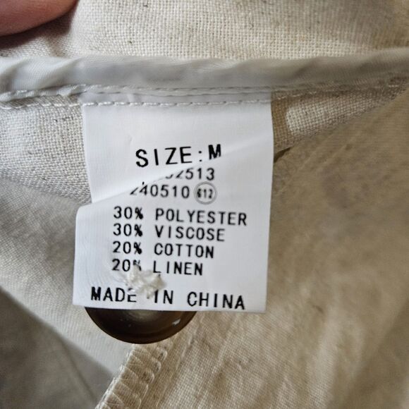 Luvamia Blazer Womens M Linen Tan Apricot Business Casual Dressy Work New - Picture 6 of 8